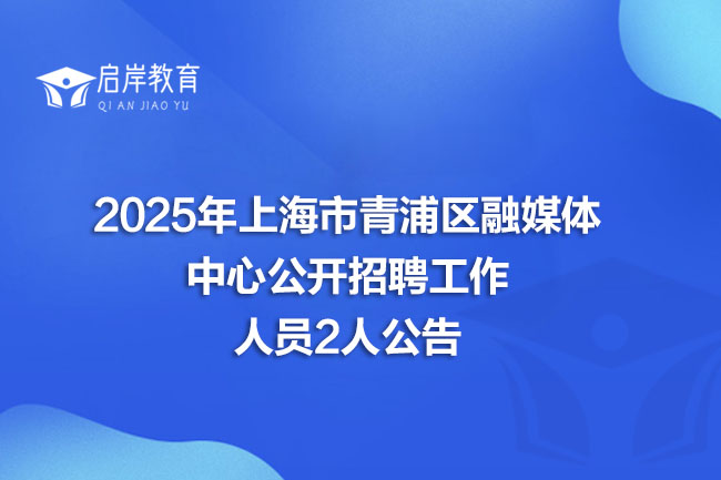 2025年上海市青浦区融媒体中心公开招聘工作人员2人公告
