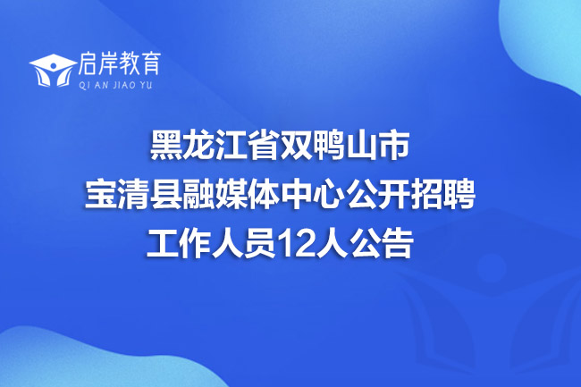 黑龙江省双鸭山市宝清县融媒体中心公开招聘工作人员12人公告