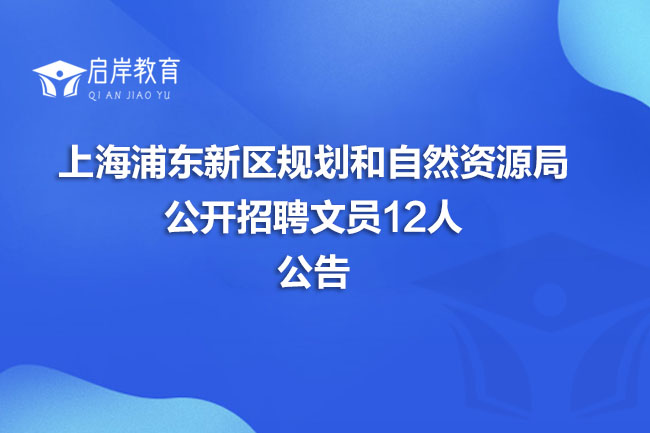 上海浦东新区规划和自然资源局公开招聘文员12人公告(图1)