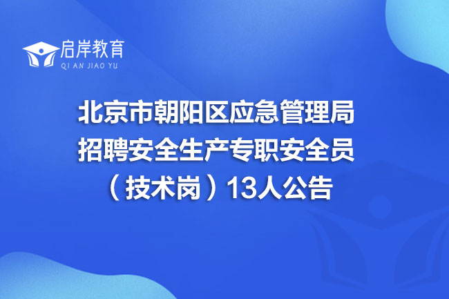 北京市朝阳区应急管理局招聘安全生产专职安全员（技术岗）13人公告(图1)